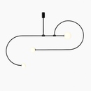 Danmark Geometric Line Chandelier Nordic Arc Suspension Lamp Ceiling Hanging Fxiture for Living Room,Dining Room