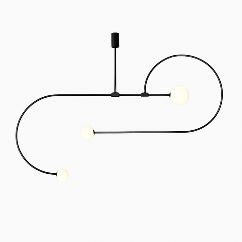 Danmark Geometric Line Chandelier Nordic Arc Suspension Lamp Ceiling Hanging Fxiture for Living Room,Dining Room