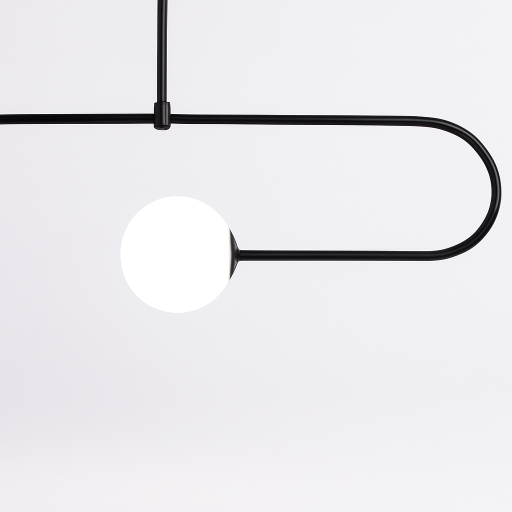 Danmark Geometric Line Chandelier Nordic Arc Suspension Lamp Ceiling Hanging Fxiture for Living Room,Dining Room - vue 6 sur 14