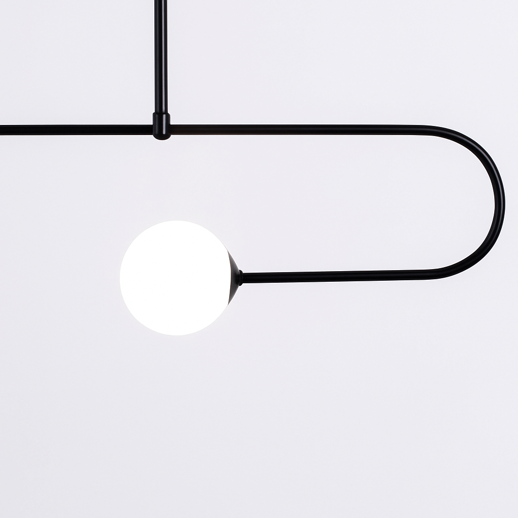 Danmark Geometric Line Chandelier Nordic Arc Suspension Lamp Ceiling Hanging Fxiture for Living Room,Dining Room - vue 6 sur 14