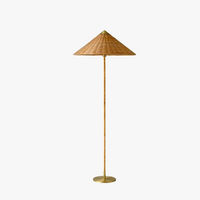 Lampadaire coinqieu fait à la main en rotin tissé style japonais