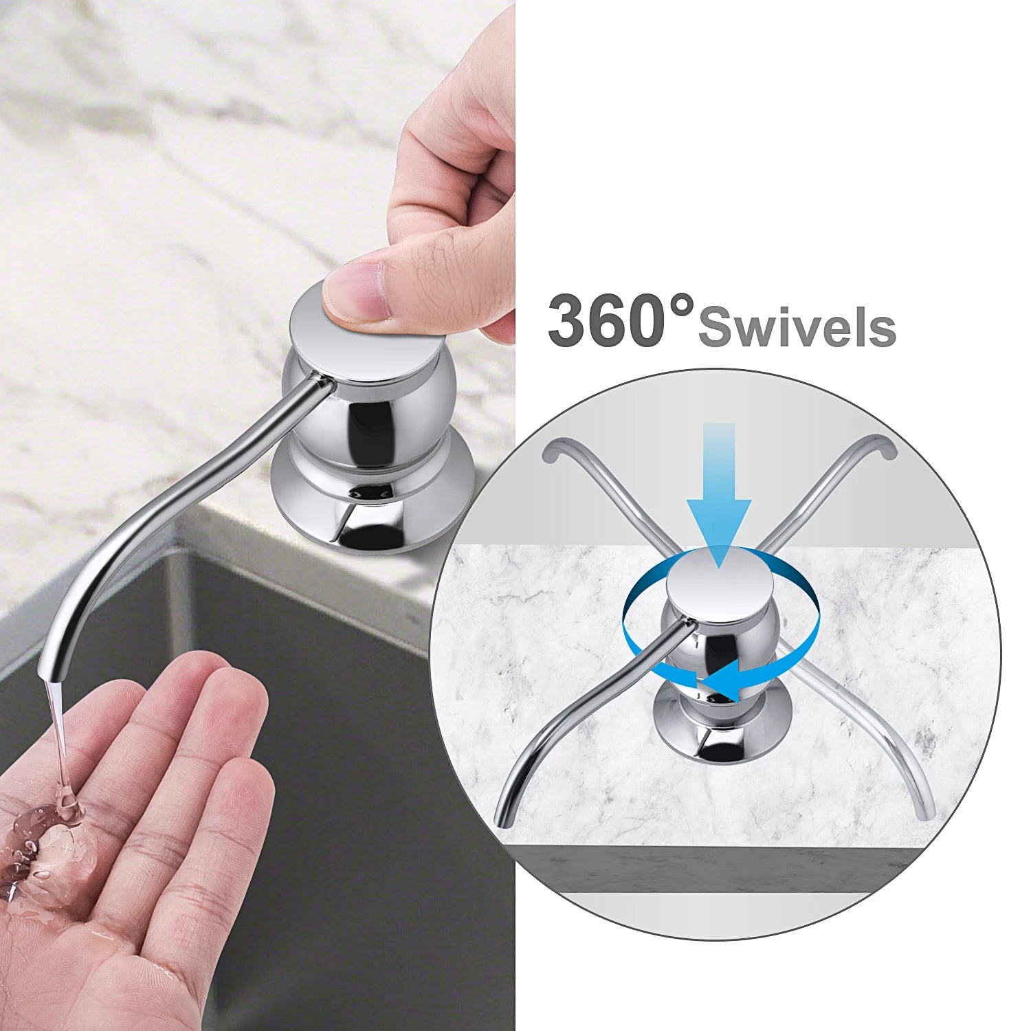 distributeur de savon liquide avec pompe en laiton pour cuisine