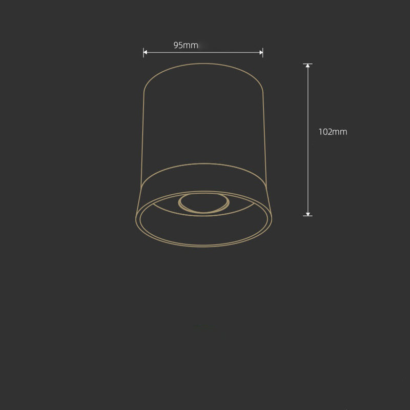 Spot LED en métal cylindrique Nickel