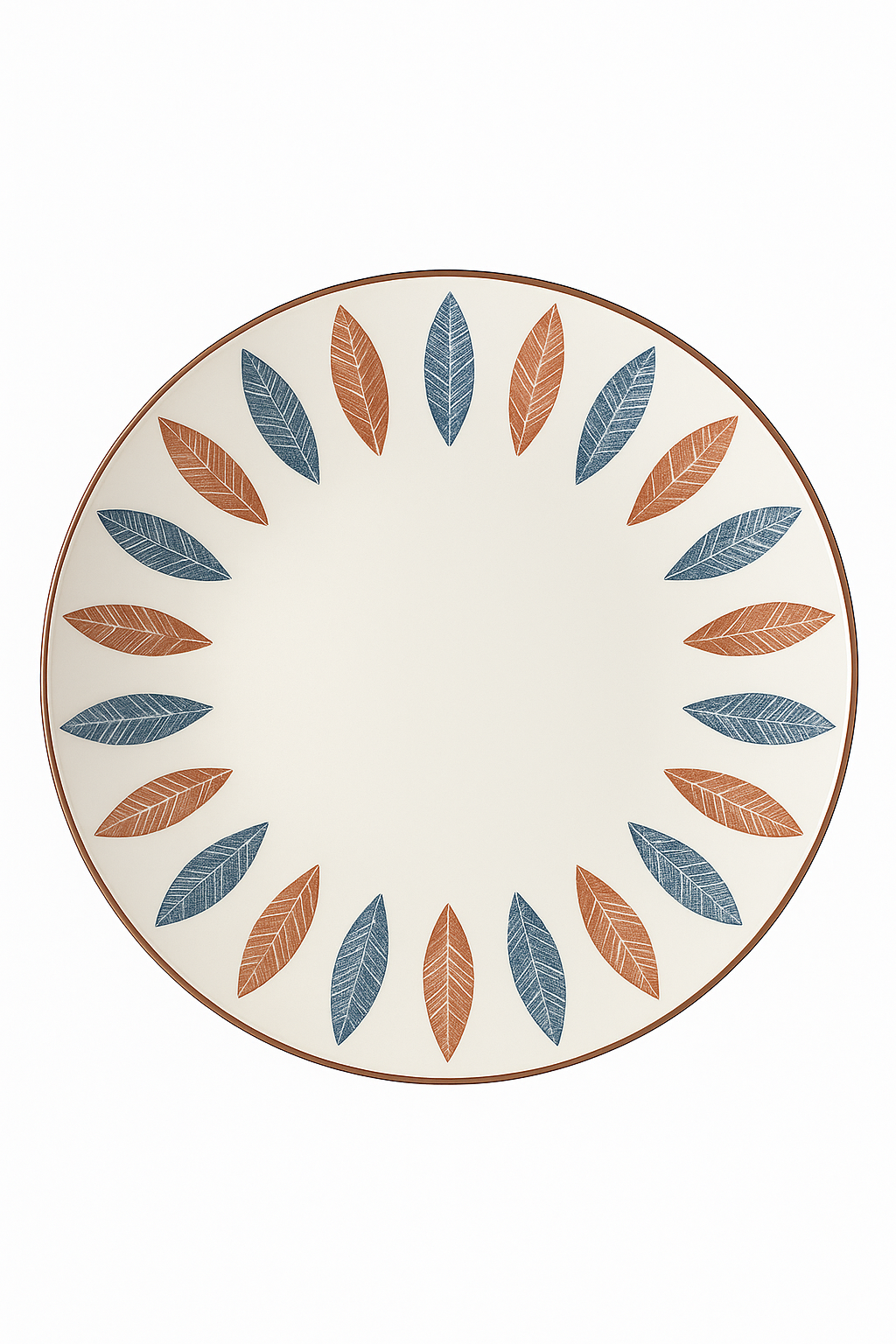 Ensemble 4 assiettes céramique minimalistes rayures 20 cm