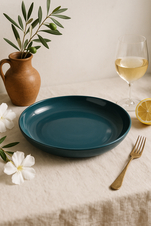 ensemble 4 assiettes creuses plastique incassable motif blé - vue 2 sur 2