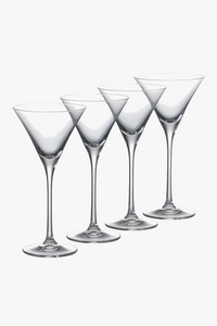 Ensemble 4 verres martini elegants en verre 130ml