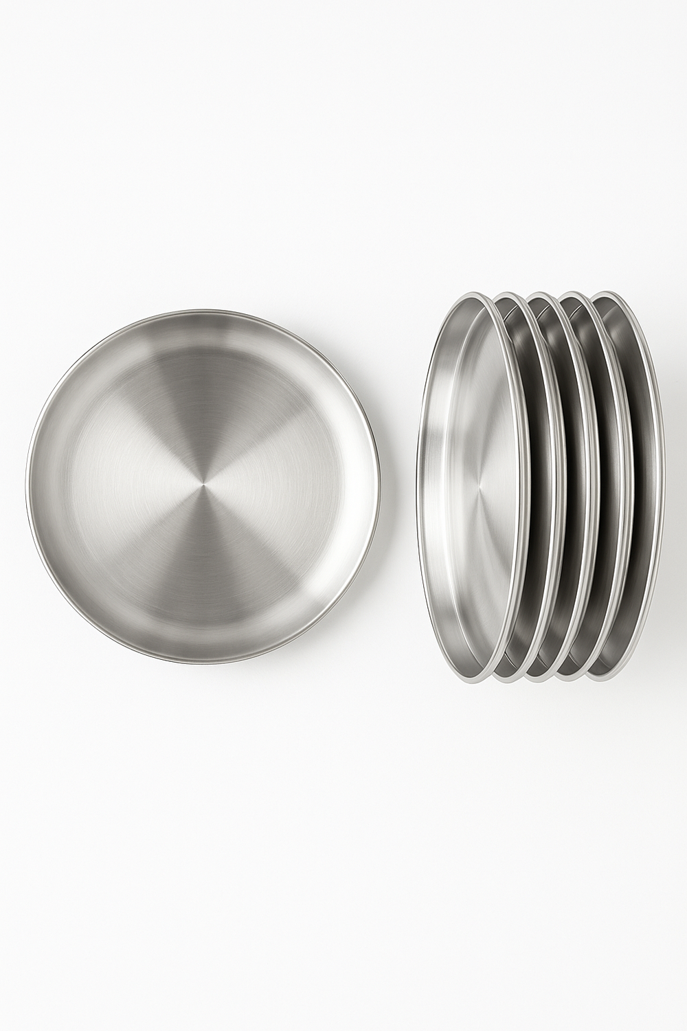 Ensemble 6 assiettes inox multifonction barbecue cuisine