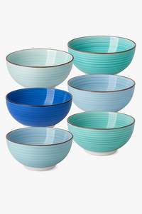 ensemble 6 bols porcelaine style vintage peints main