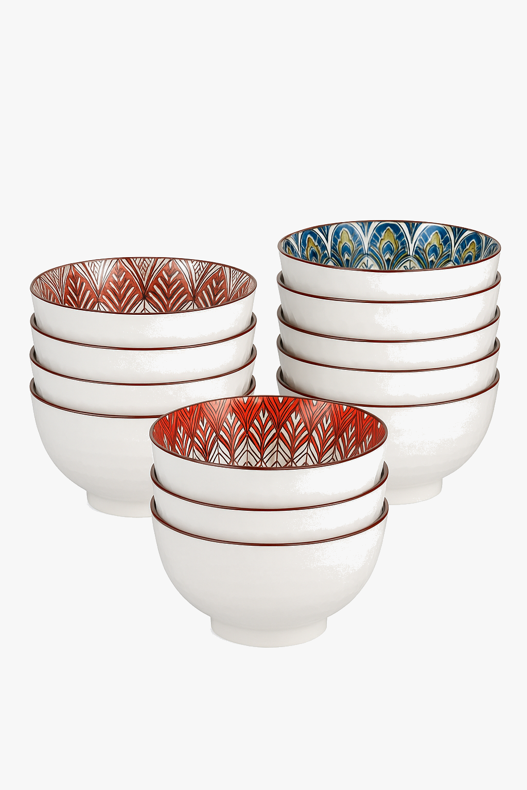 Ensemble bols ceramique motif floral boheme cuisine