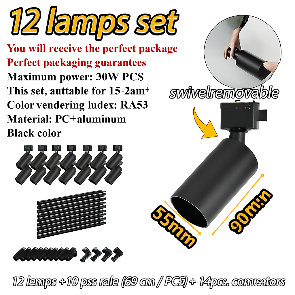 ensemble d'éclairage sur rail dimmable pour maison intelligente - vue 15 sur 22