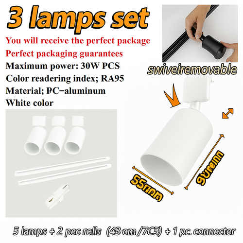 ensemble d'éclairage sur rail dimmable pour maison intelligente - vue 19 sur 22