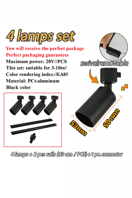ensemble d'éclairage sur rail dimmable pour maison intelligente - vue 20 sur 22