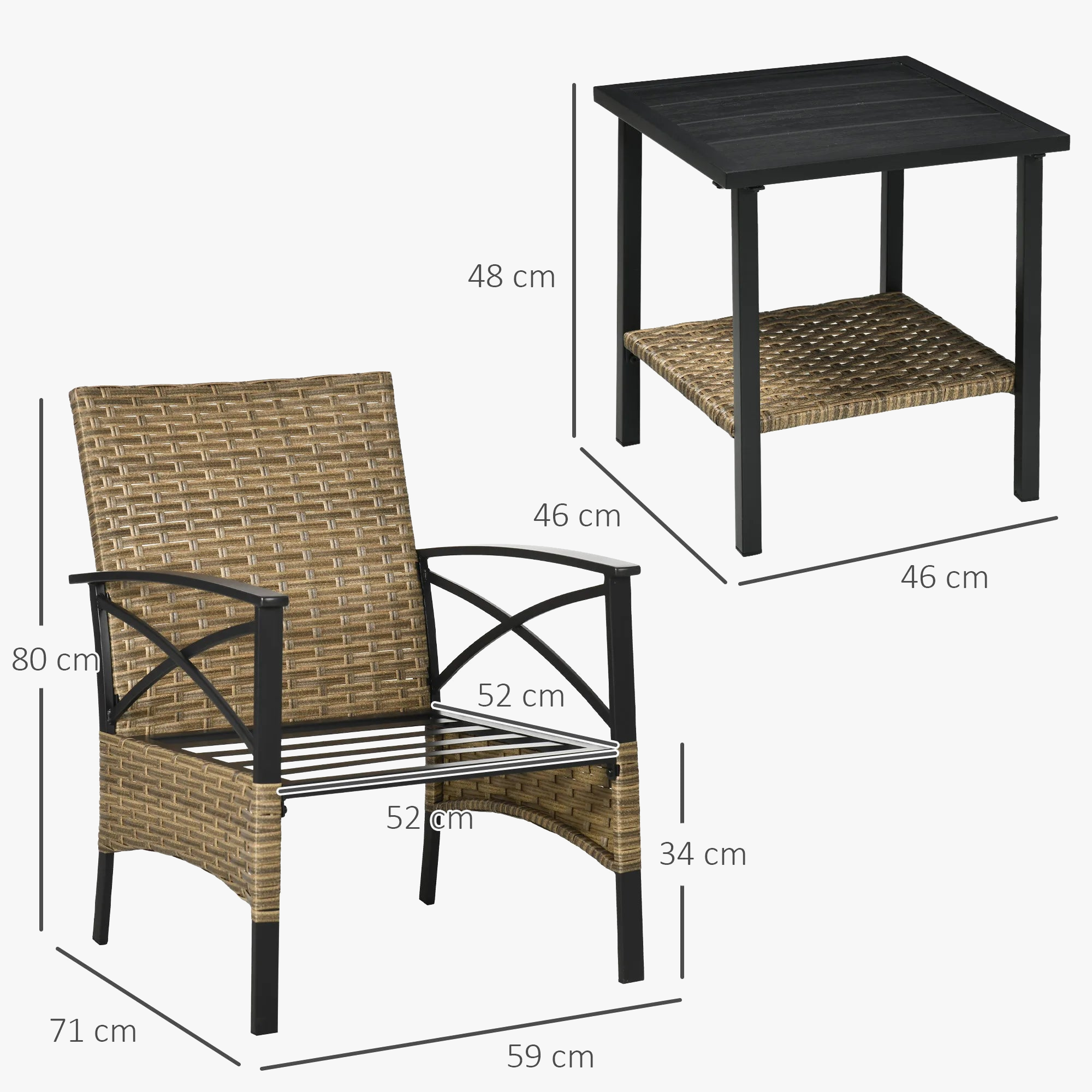 ensemble de jardin rotin avec table et chaises