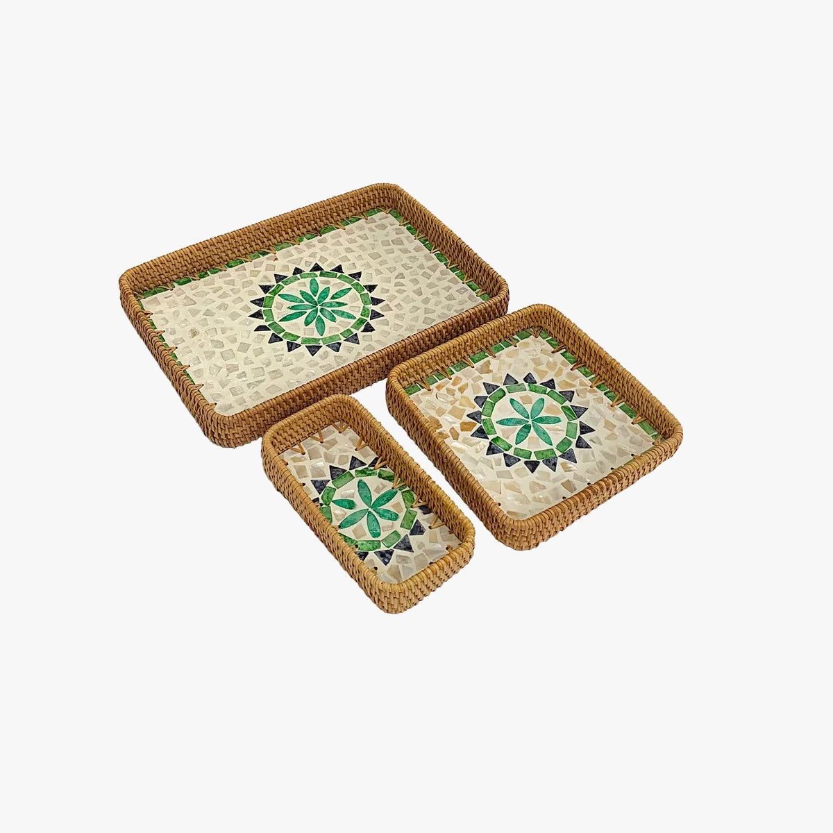 ensemble de paniers de rangement en rotin tissé à la main naturel