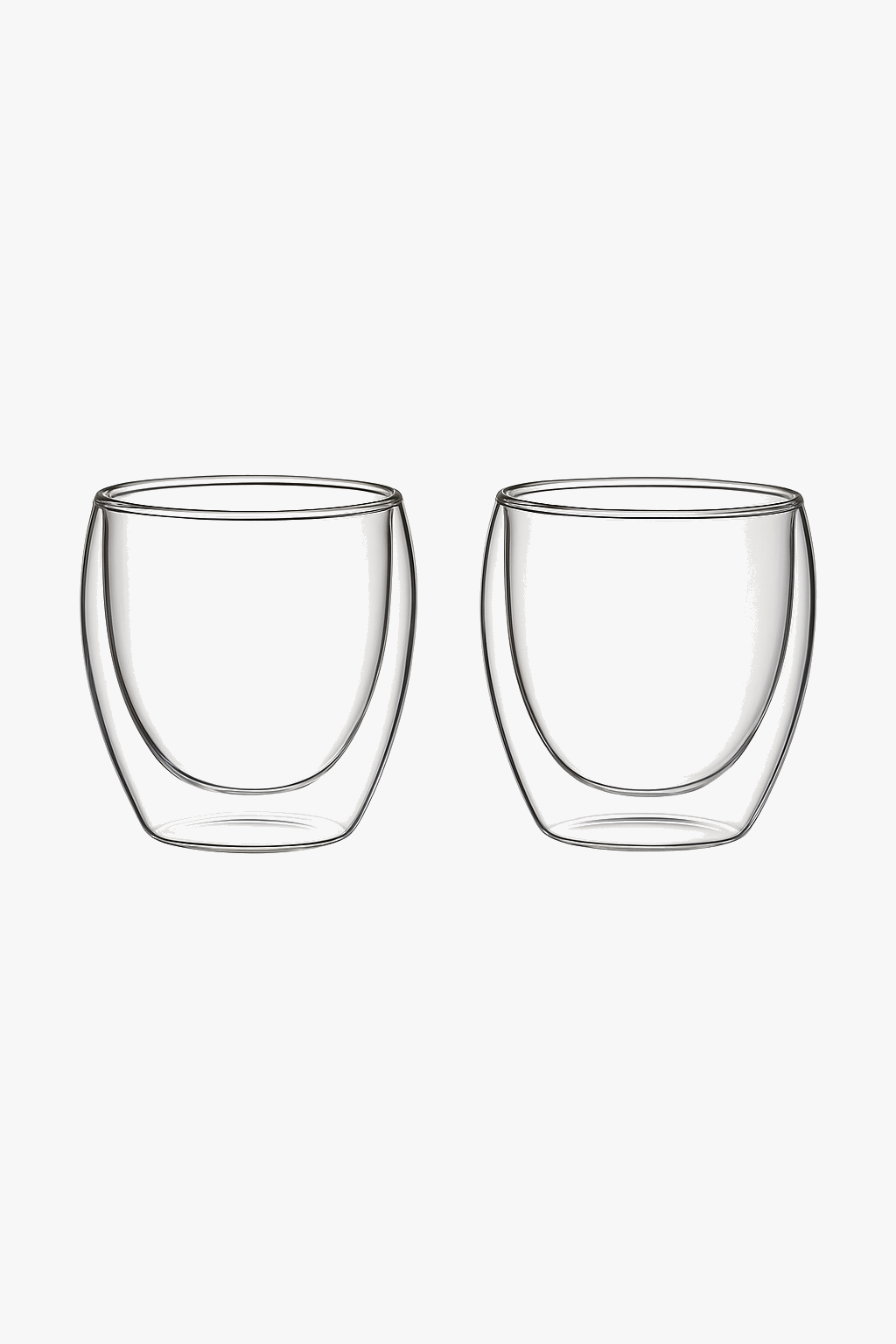 Ensemble tasses expresso verre double paroi 80ml (lot de 2)