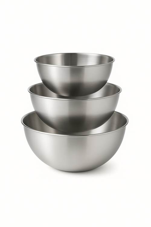Ensemble trois bols acier inoxydable cuisine multifonction - vue 3 sur 2