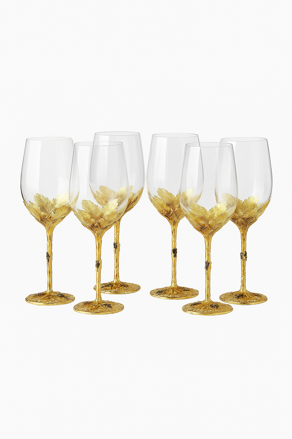 Ensemble verres vin cristal émaillé motifs décoratifs élégant - vue 2 sur 2