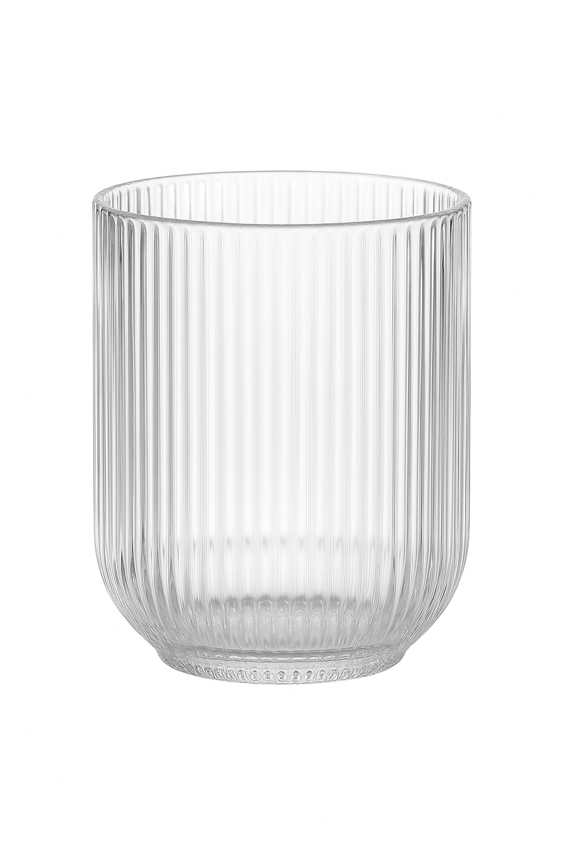 Ensemble verres vin rayés tige courte large ouverture