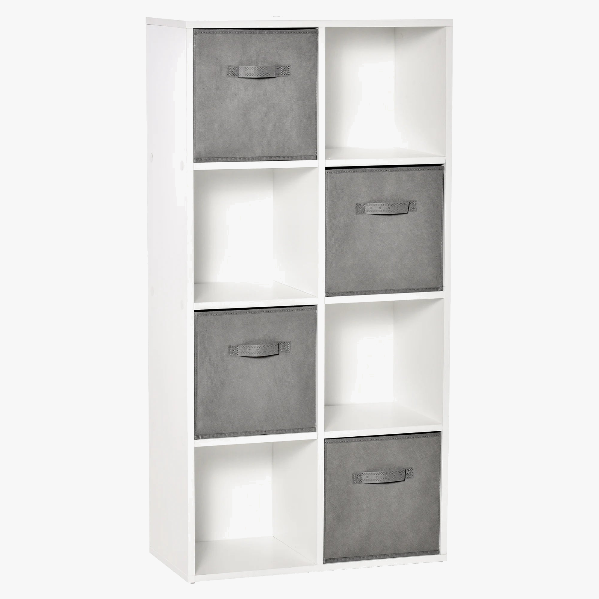 etagère 8 cubes avec tiroirs en tissu amovibles