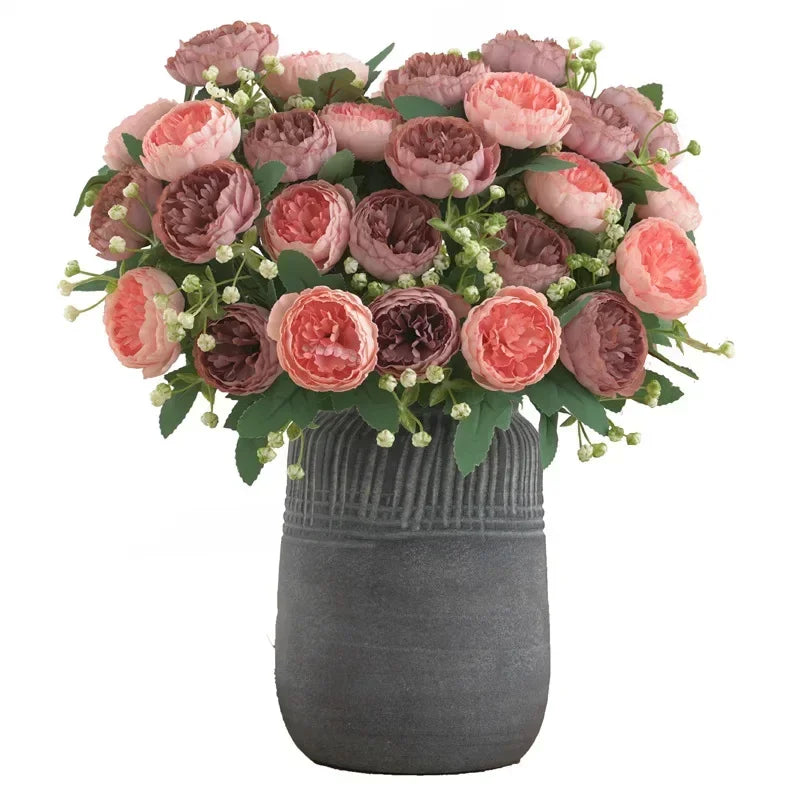 fleurs artificielles pivoines en soie pour mariage décoration florale