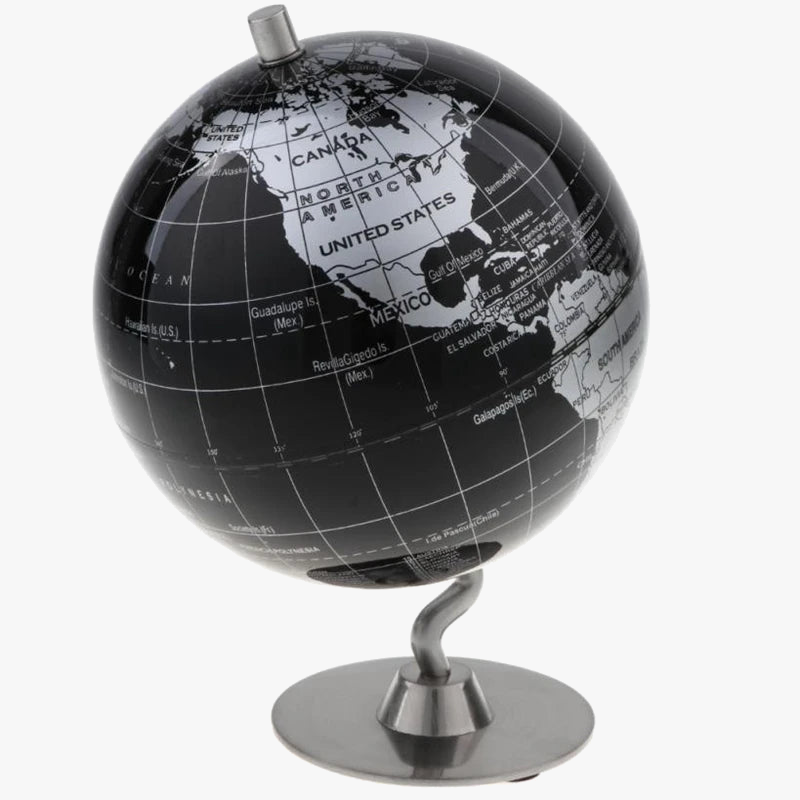 globe terrestre vintage en métal décoratif pour intérieur