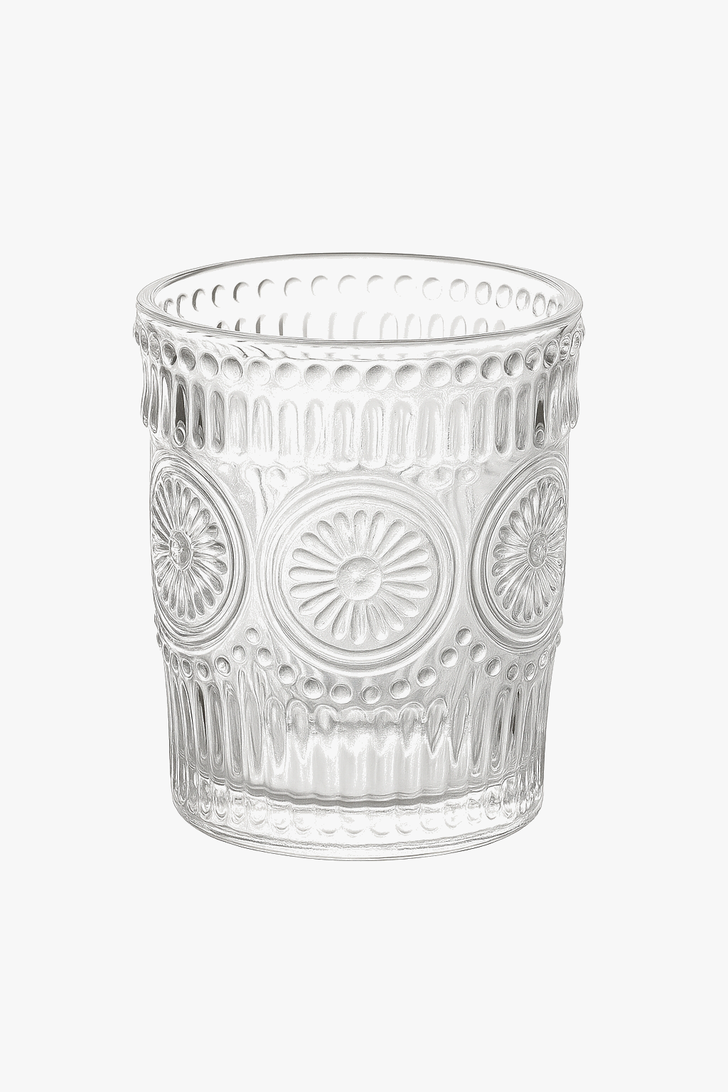 gobelet verre retro relief tournesol style nordique