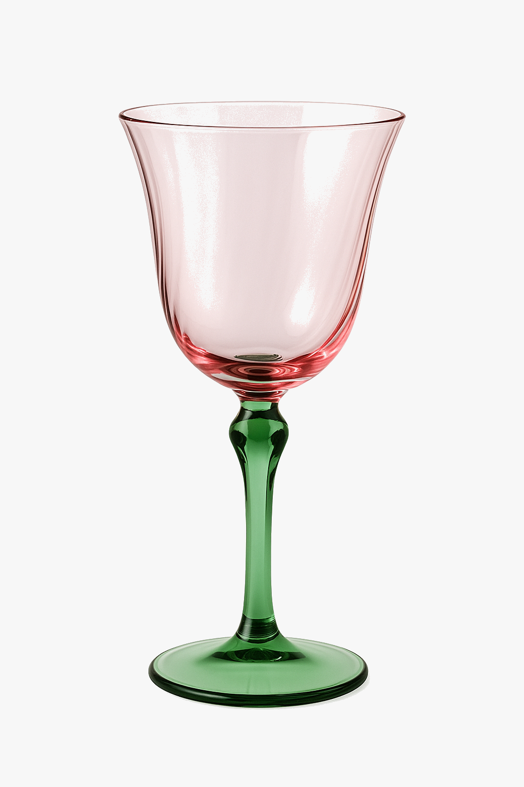 Gobelet vintage sur pied verre floral bicolore élégant