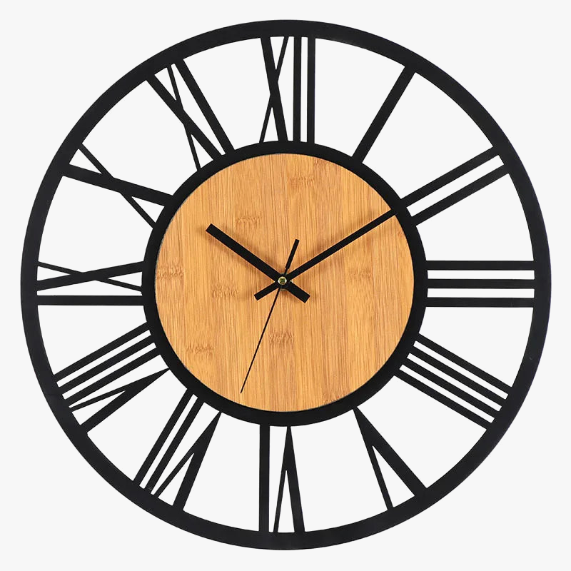 grande horloge murale 3d nordique rétro chiffres romains décorative silencieuse