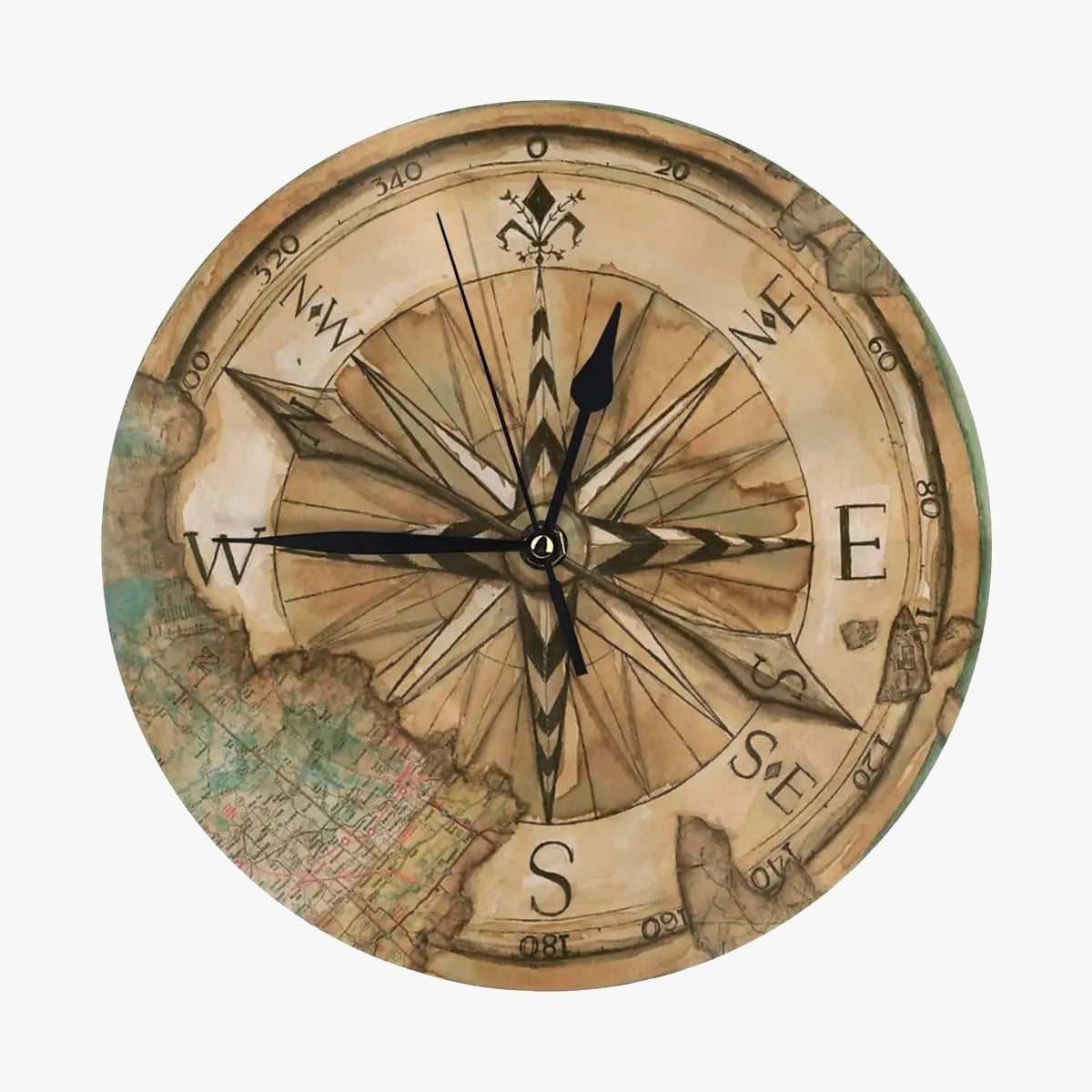 horloge murale boussole nautique décoration ronde essentielle