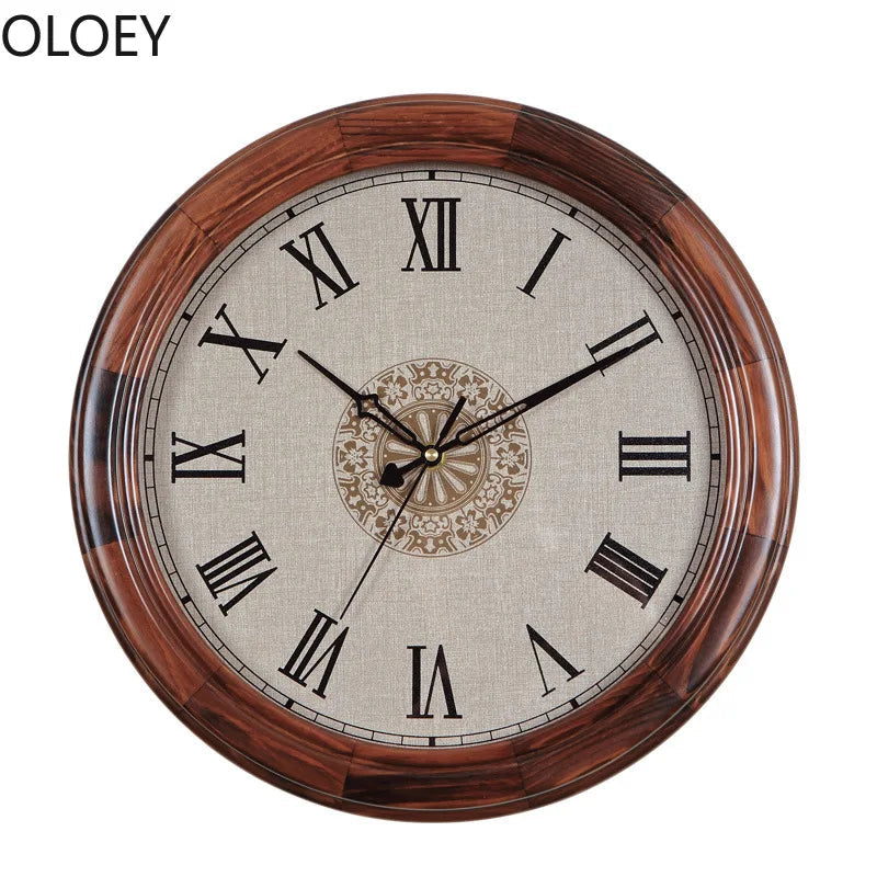 horloge murale en bois massif rétro mécanisme silencieux style shabby chic