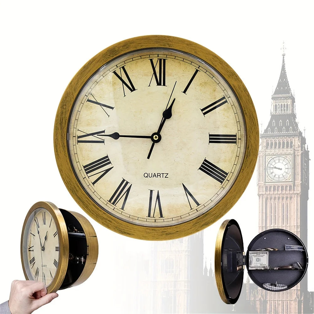 horloge murale rétro personnalisée avec rangement pour bijoux multifunctionnelle