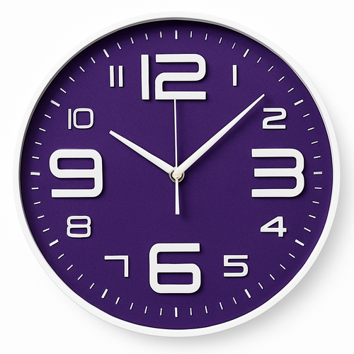 Horloge murale ronde design avec chiffres colorés 30cm Brief - vue 4 sur 7