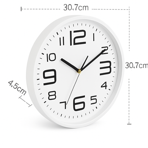 Horloge murale ronde design avec chiffres colorés 30cm Brief - vue 8 sur 7