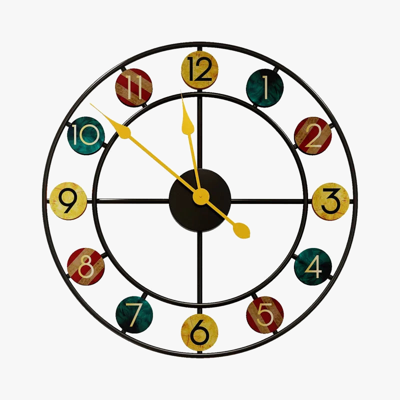 horloge murale ronde européenne de luxe créative et légère