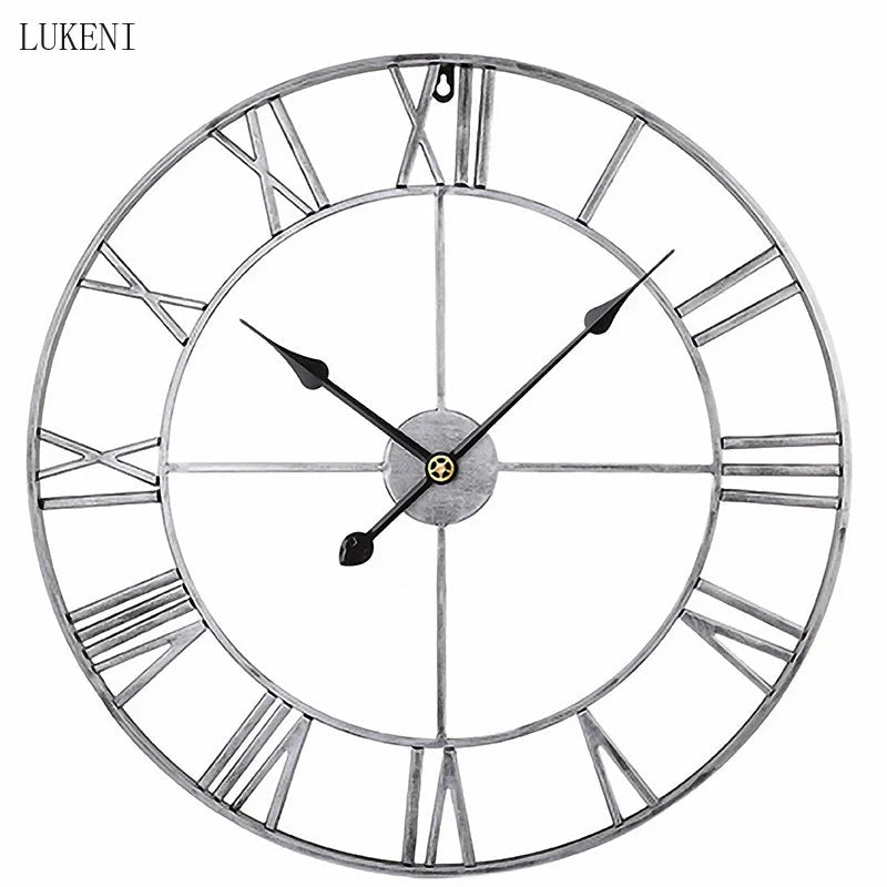 horloge murale ronde rétro 3D chiffres romains décoration intérieure