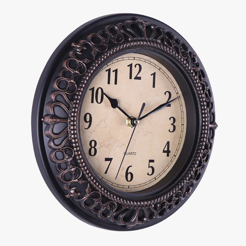 horloge murale silencieuse décorative vintage avec motif 3D