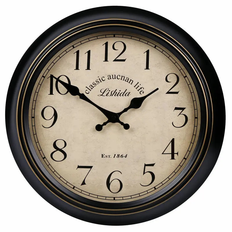 horloge murale vintage silencieuse design classique en métal