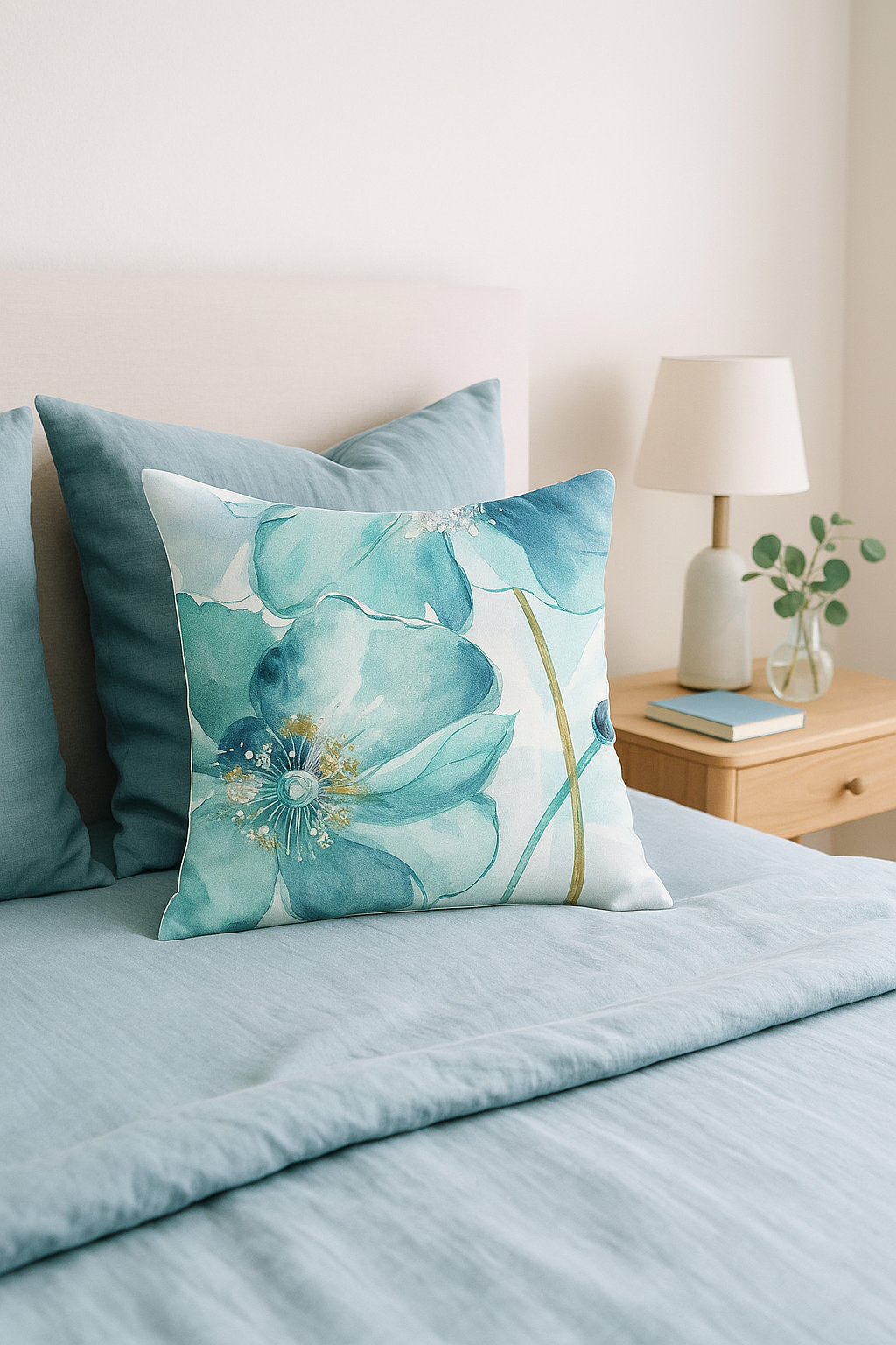 housse de coussin à motif floral ginkgo pour décoration intérieure
