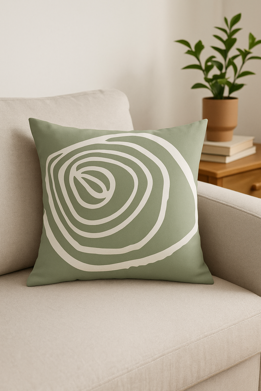housse de coussin à motif floral vert abstrait imprimé
