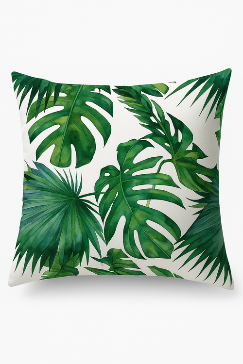 housse de coussin à motifs tropicaux pour canapé élégant