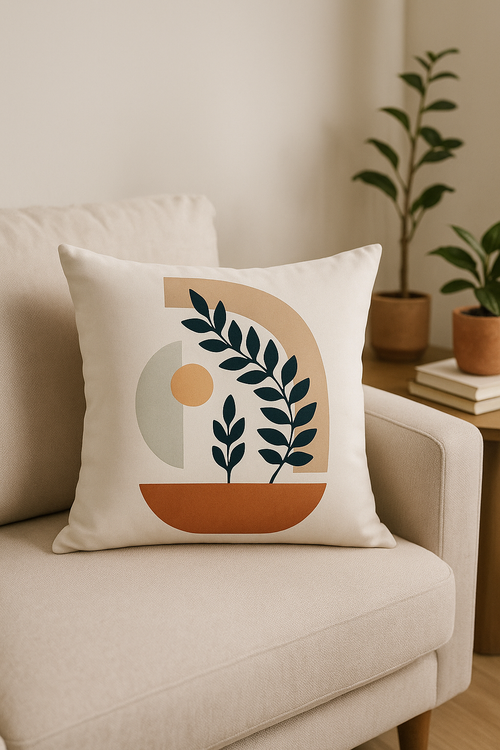 housse de coussin abstraite art plant 45 cm x 45 cm - vue 2 sur 2