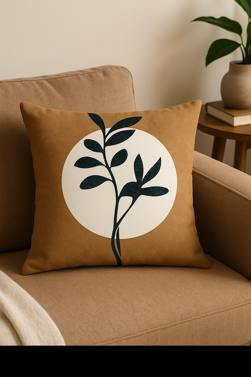 housse de coussin abstraite art plant 45x45 cm - vue 2 sur 2