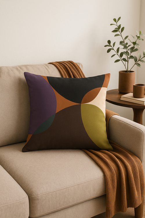 housse de coussin abstraite nordique pour décoration intérieure - vue 2 sur 2
