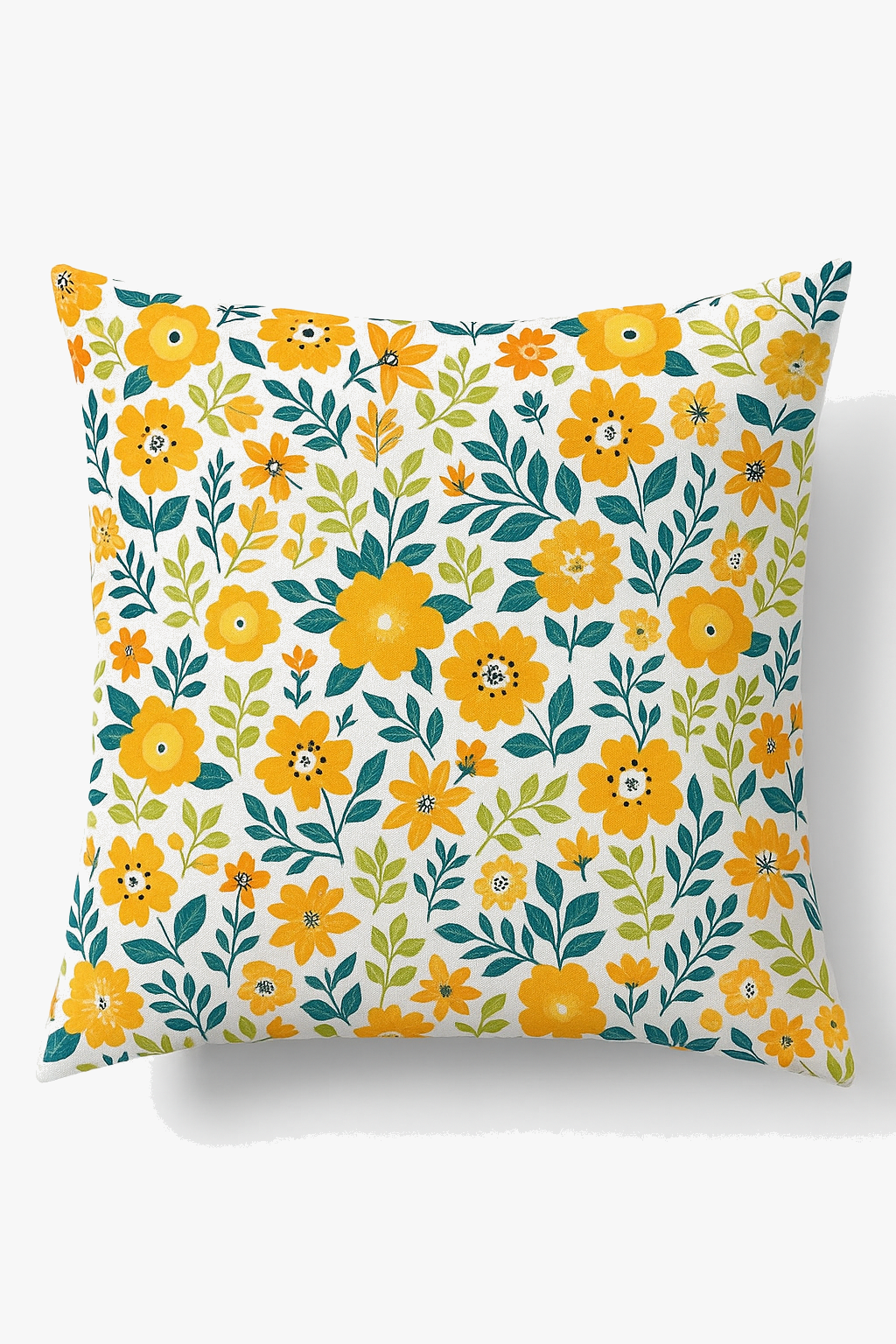 housse de coussin carrée à fleurs aquarelle 45x45 cm