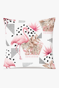 housse de coussin carrée motif flamant rose pour décoration intérieure