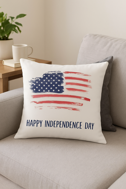 housse de coussin carré imprimée love usa décoration indépendante - vue 2 sur 2