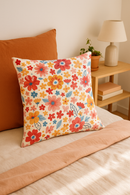 housse de coussin carrée à fleurs aquarelle 45x45 cm