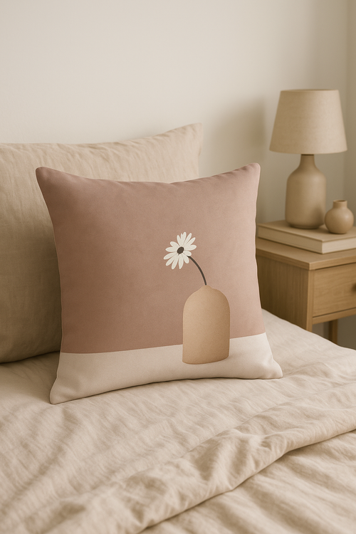 housse de coussin carrée art plant 45 cm design abstrait - vue 2 sur 2