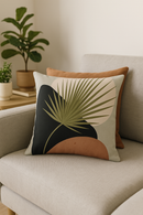 housse de coussin carrée art plant abstraite 45 cm
