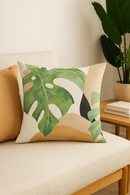 housse de coussin carrée art plant abstraite 45x45 cm